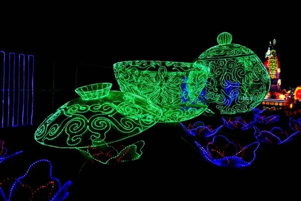 Wuhan şehri, Hubei ili / Çin - 14 Fabruary 2014: Wuhan Doğu Gölü manzaralı alanında fener festivali (Donghu Gölü)