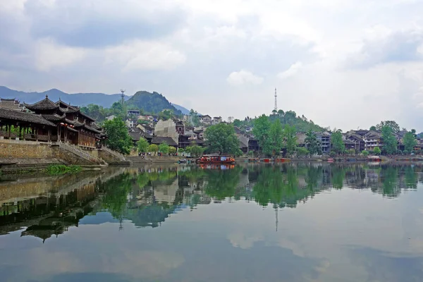 Beau Paysage Village Antique Dans Ville Biancheng Province Hunan Chine — Photo