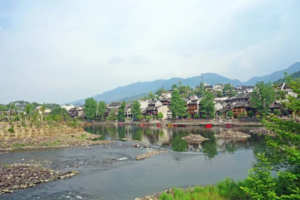 湖南省美城町の古代の村の美しい風景中国 中国の小説の有名な景勝地 見えない中国旅行 — ストック写真