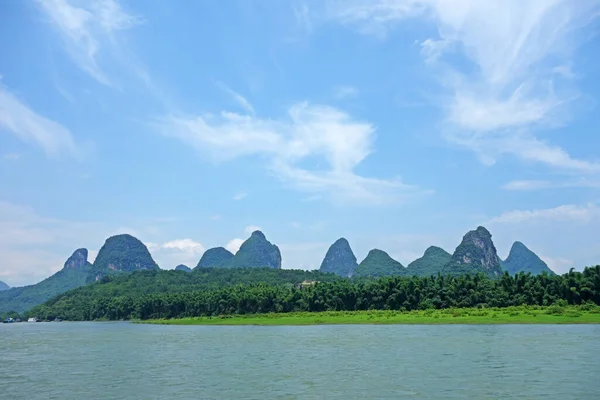 Vackra Landskap Längs Lijiang Floden Guilin Guangxi Provinsen Kina — Stockfoto