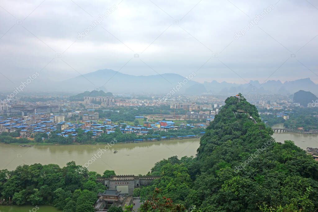Beautiful scenery along the Lijiang river of Guilin, Guangxi province, China.