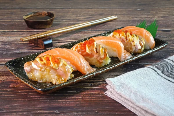 Sushi Comida Japonesa Sushi Salmón —  Fotos de Stock