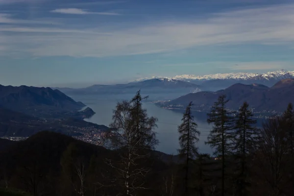 Vista Sul Lago Maggiore Dal Monte Lema — Fotografia de Stock