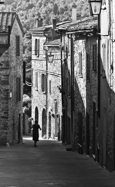 Calle central en pueblo medieval —  Fotos de Stock