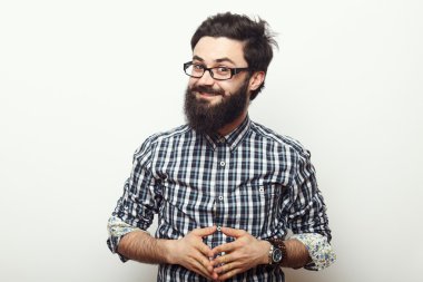 Sakallı genç hipster adam