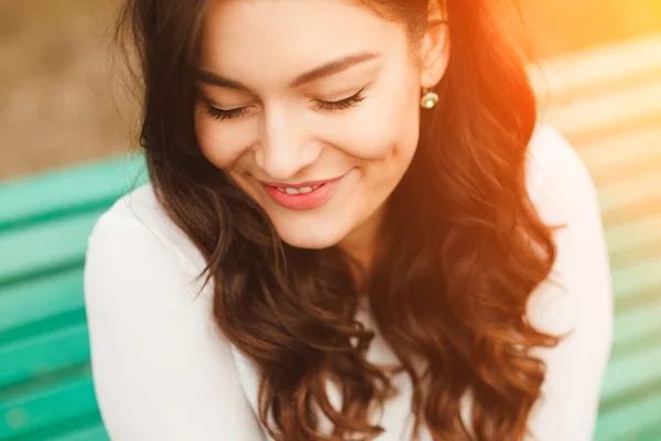 Pretty brunette girl dreaming Royalty Free Stock Photos