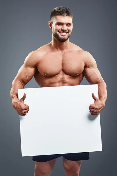 Verticale nudo muscolare uomo — Foto Stock