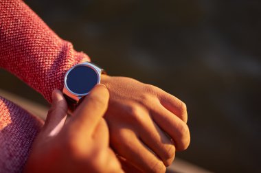Man Wearing Smart Watch clipart