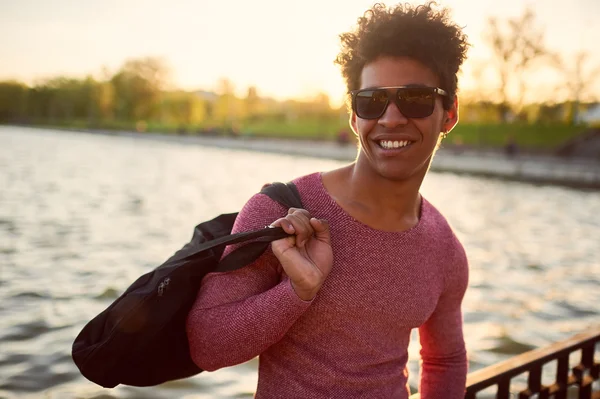 African American man after training — Stock Photo, Image