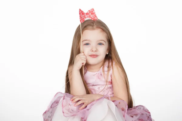 Menina princesa sobre fundo branco — Fotografia de Stock