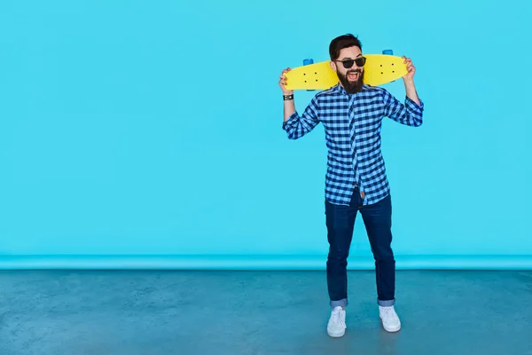 Volledig lichaam voor Casual knappe aantrekkelijke man hipster guy — Stockfoto