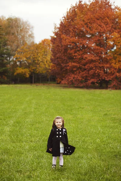 Retrato de outono de menina bonito — Fotografia de Stock