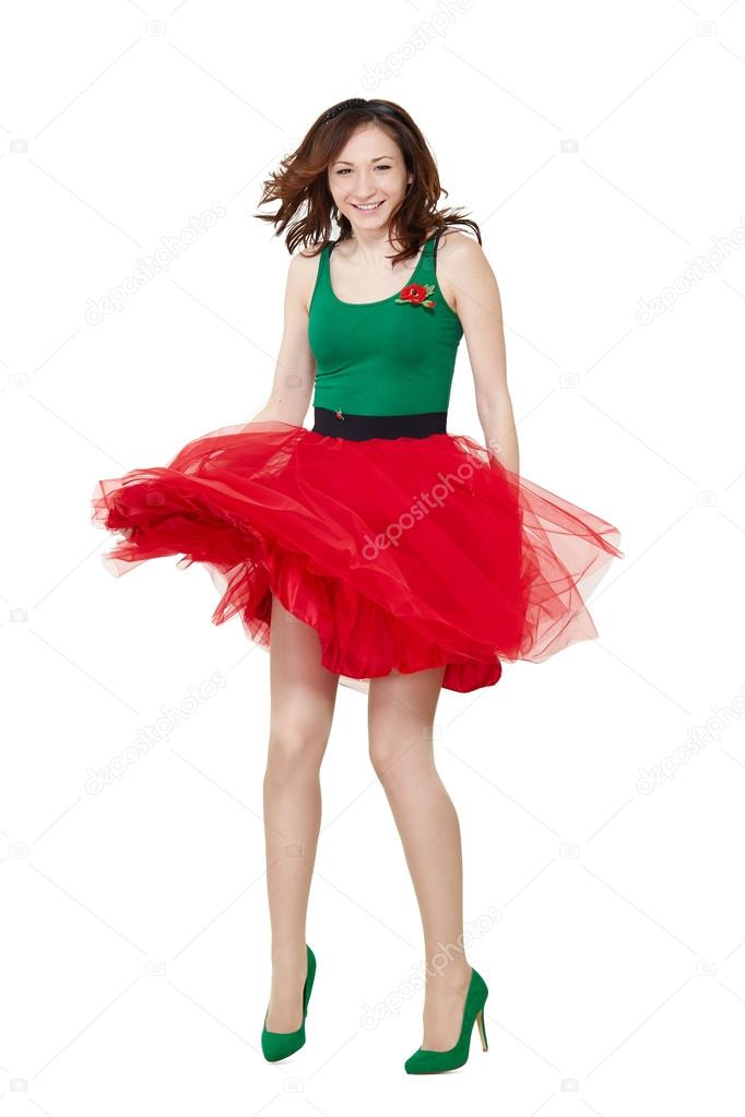 red skirt dance