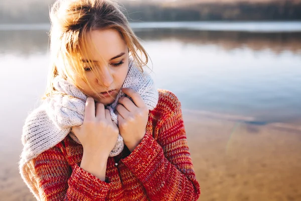 Sadness. Loneliness. Sad hipster girl — Stock Photo, Image