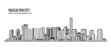 Şehir Binası Soyut Basit şekil ve modern tarz sanat vektörü tasarımı - Naucalpan Şehri