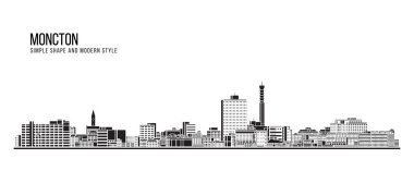 Şehir Binası Soyut Basit şekil ve modern tarz sanat vektörü tasarımı - Moncton