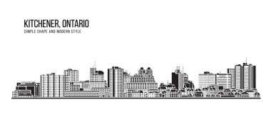 Şehir Binası Soyut Basit şekil ve modern tarz sanat vektörü tasarımı - Kitchener, Ontario
