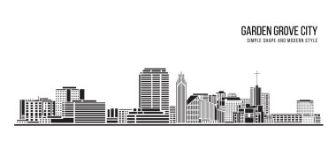 Şehir Binası Soyut Basit şekil ve modern tarz sanat vektörü tasarımı - Bahçe Korusu Şehri