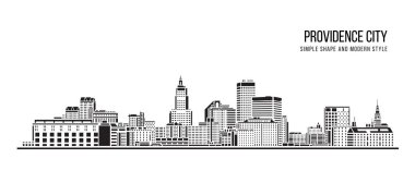 Cityscape Building Abstract Simple shape and modern style art Vector design - Providence city clipart