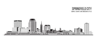 Şehir Binası Soyut Basit şekil ve modern tarz sanat vektörü tasarımı - Springfield şehri