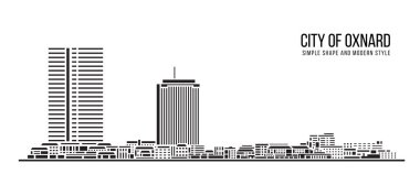 Şehir Binası Soyut Basit şekil ve modern tarz sanat vektörü tasarımı - Oxnard şehri