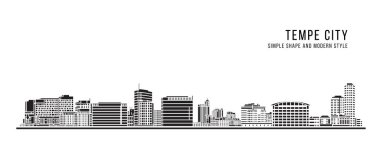 Şehir Binası Soyut Basit şekil ve modern tarz sanat vektörü tasarımı - Tempe şehri