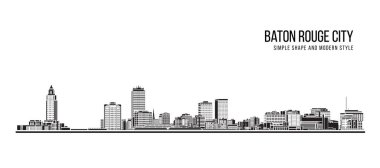 Şehir Binası Soyut Basit şekil ve modern tarz sanat vektörü tasarımı - Baton Rouge şehri