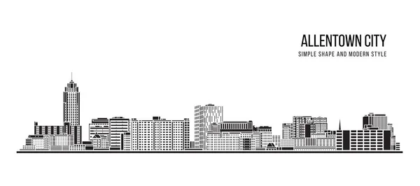 Stadtbild Gebäude Abstrakt Einfache Form Und Moderne Kunst Vektordesign Stadt — Stockvektor