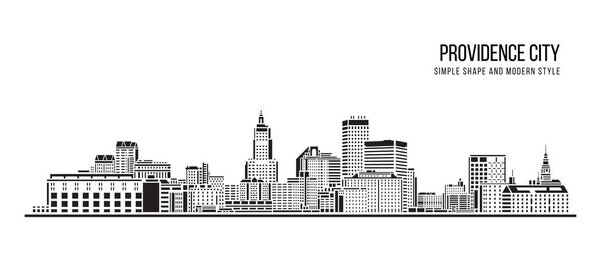 Реферат Cityscape Building Simple shape and modern style art Vector design - Providence city