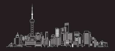 Cityscape Building Line art Vector Illustration design china