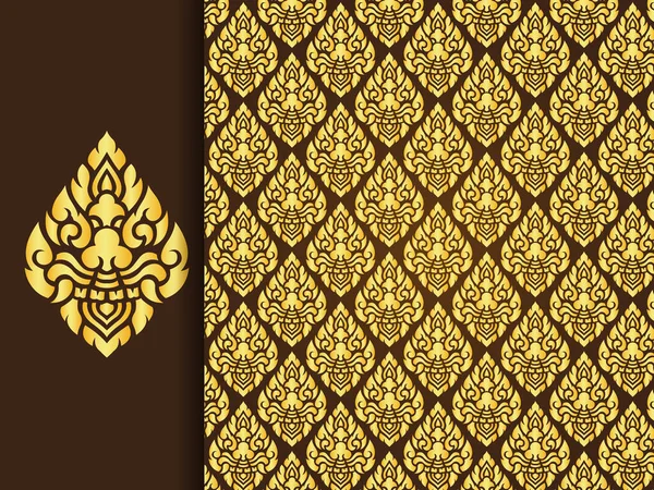 Art Traditionnel Asiatique Design Fond Traditionnel Thaïlandais Motif Lai Thai — Image vectorielle