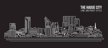 Cityscape Building Line art Vector Illustration design -  The hague city