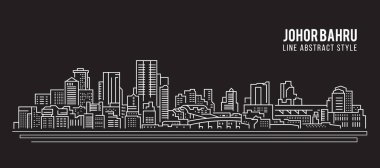 Cityscape Building Line art Vector Illustration design - Johor Bahru city