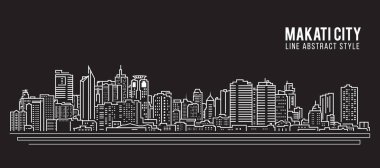 Cityscape Building Line art Vector Illustration design - Makati city