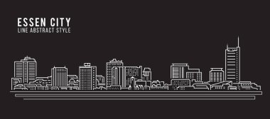 Cityscape Building Line art Vector Illustration design - Essen city