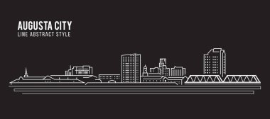 Cityscape Building Line art Vector Illustration design - Augusta city