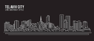 Cityscape Building Line art Vector Illustration design - Tel Aviv city