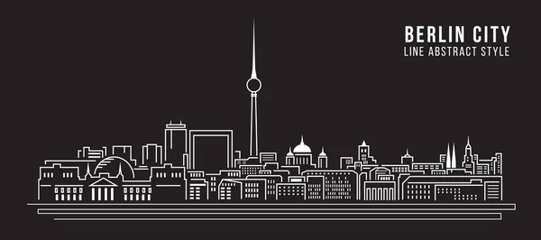 Cityscape Building Line Konst Vektor Illustration Design Berlin City — Stock vektor