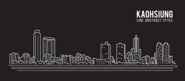 Cityscape Building Line art Vector Illustration design - Kaohsiung city clipart