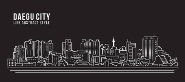 Cityscape Building Line Art Vector Illustration Design - Daegu Şehri