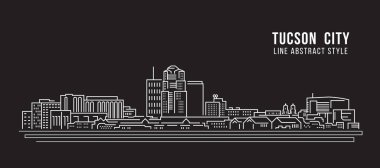 Cityscape Building Line art Vector Illustration design - Tucson city