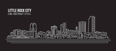 Cityscape Building Line art Vector Illustration design - Little Rock city clipart