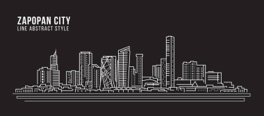 Cityscape Building Line art Vector Illustration design -  Zapopan city