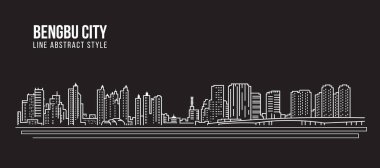 Cityscape Building Line art Vector Illustration design - Bengbu city