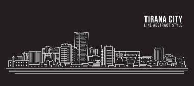 Cityscape Building Line Art Vector Illustration Design - Tiran