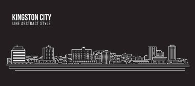 Cityscape Building Line art Vector Illustration design - Kingston city (jamaica)