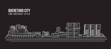 Cityscape Building Line Art Vector Illustration Design - Queretaro Şehri