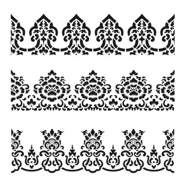 Geleneksel Asya Sanat Tasarım Vektörü, Tayland geleneksel çiçek dizaynı (Lai Thai deseni))