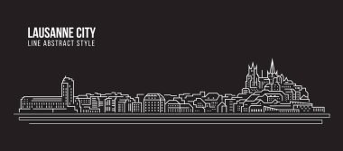 Cityscape Building Line Art Vector Illustration Design - Lozan City
