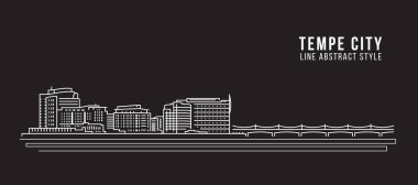 Cityscape Building Line Art Vector Illustration tasarımı - Tempe city